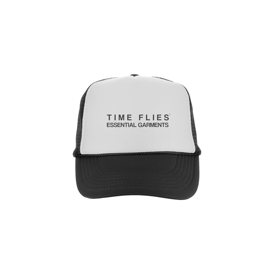 Time Flies Essential Garments Black Trucker Hat